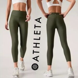 Athleta Green Seamless Compression Leggings